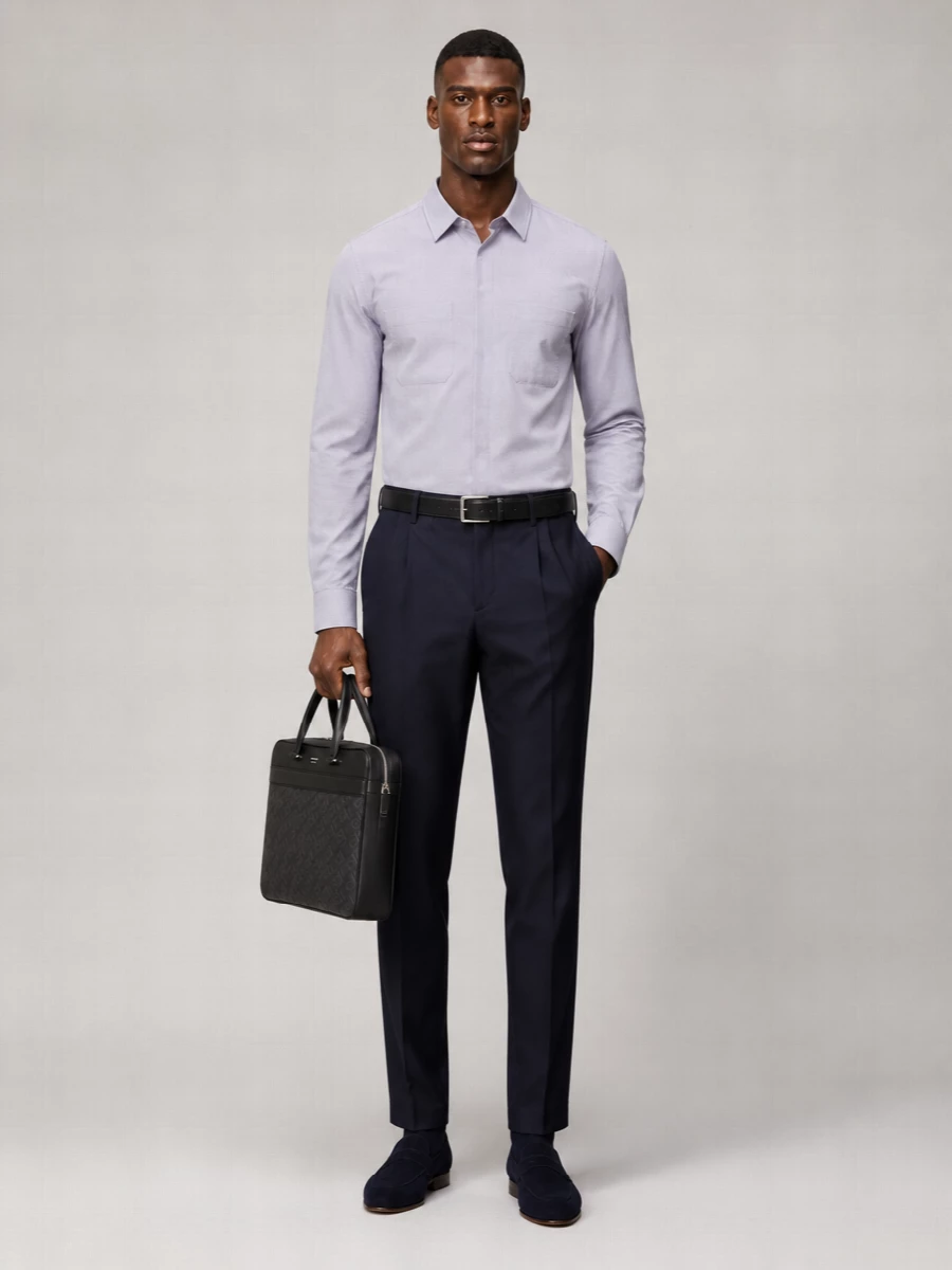 Herno Seersucker Straight-Leg Trousers