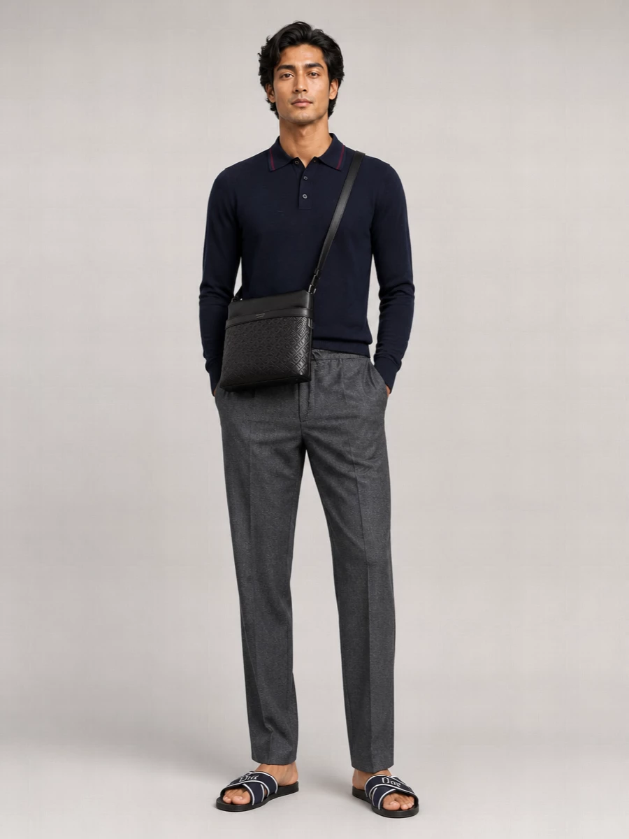 Ferragamo Leather Monogram Crossbody Bag