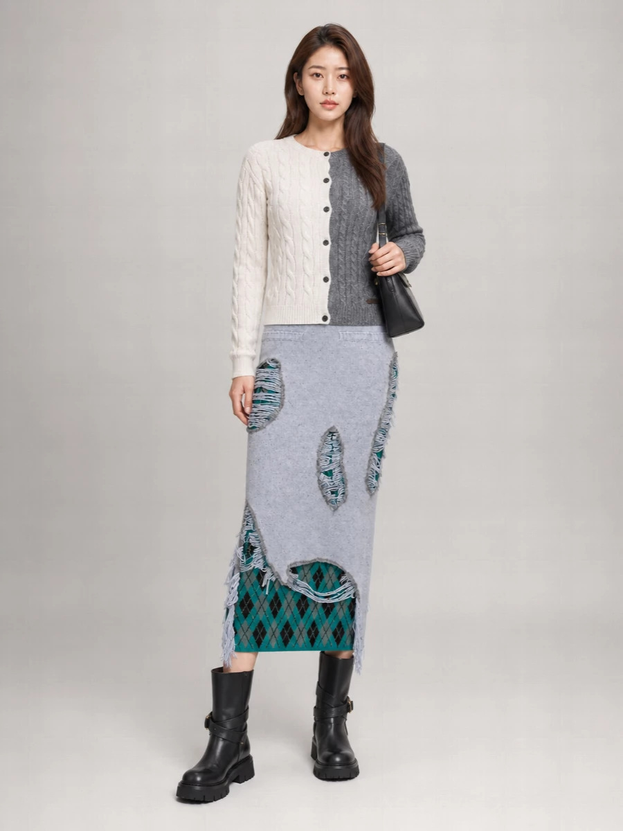 Moschino Silk Blend Midi Fitted Skirt