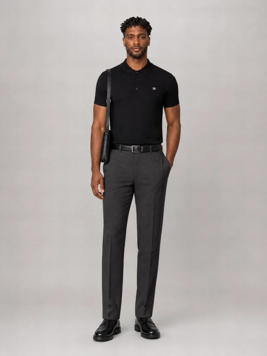 Celine Cotton Fine-Knit Short-Sleeve Polo Shirt