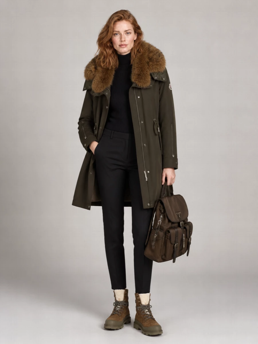 Moncler Down Hooded Long Puffer Parka
