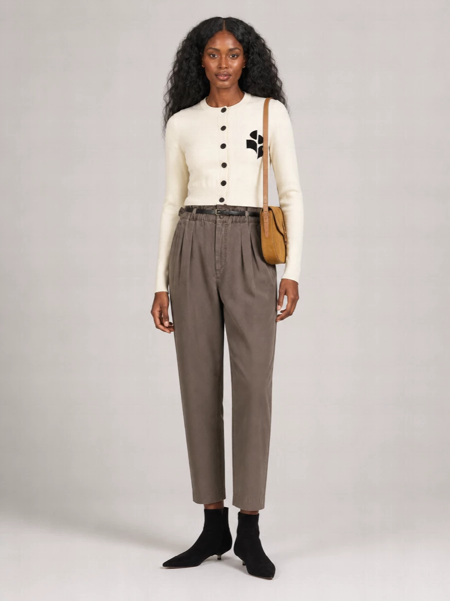 Isabel Marant Etoile Ribbed Cropped Crewneck Cardigan