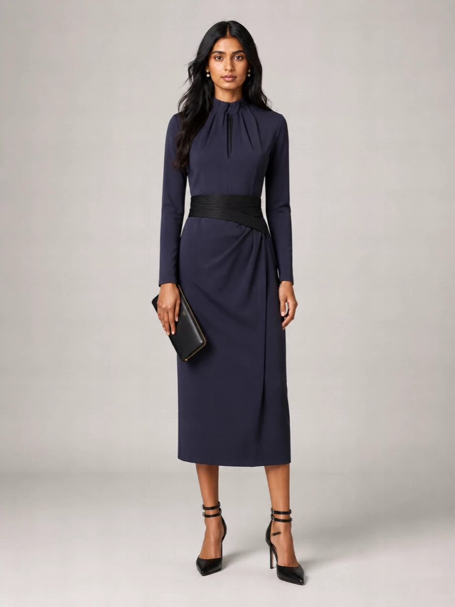 Giorgio Armani Midi Turtleneck Dress