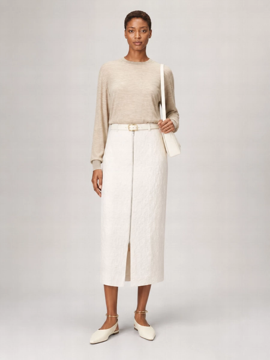 Jil Sander Embossed Cotton Skirt