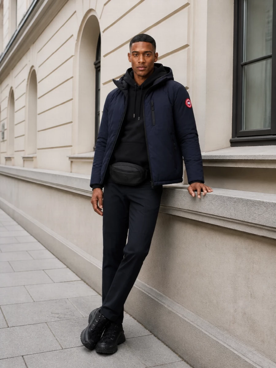 Canada goose navy jacket moncler technical sneakers