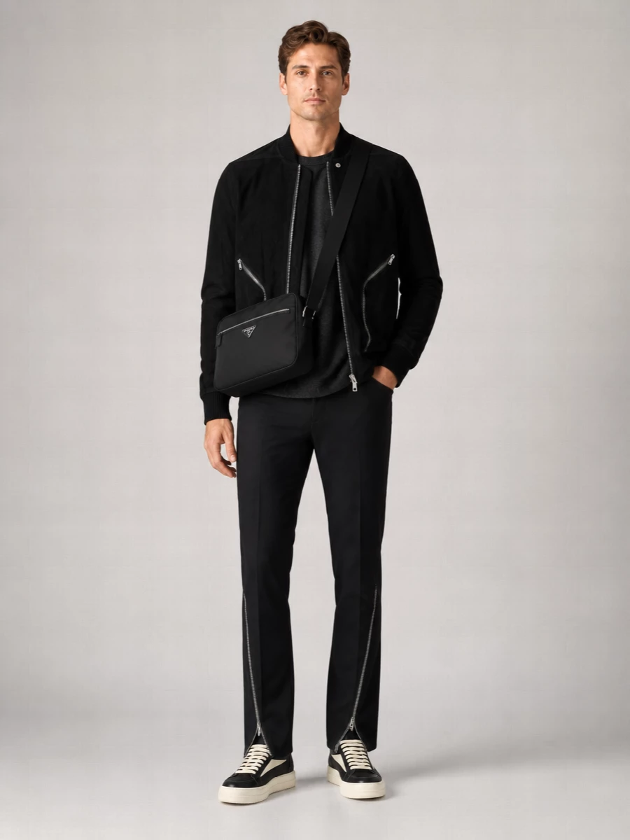 Rick Owens Lamb Leather Bomber Jacket