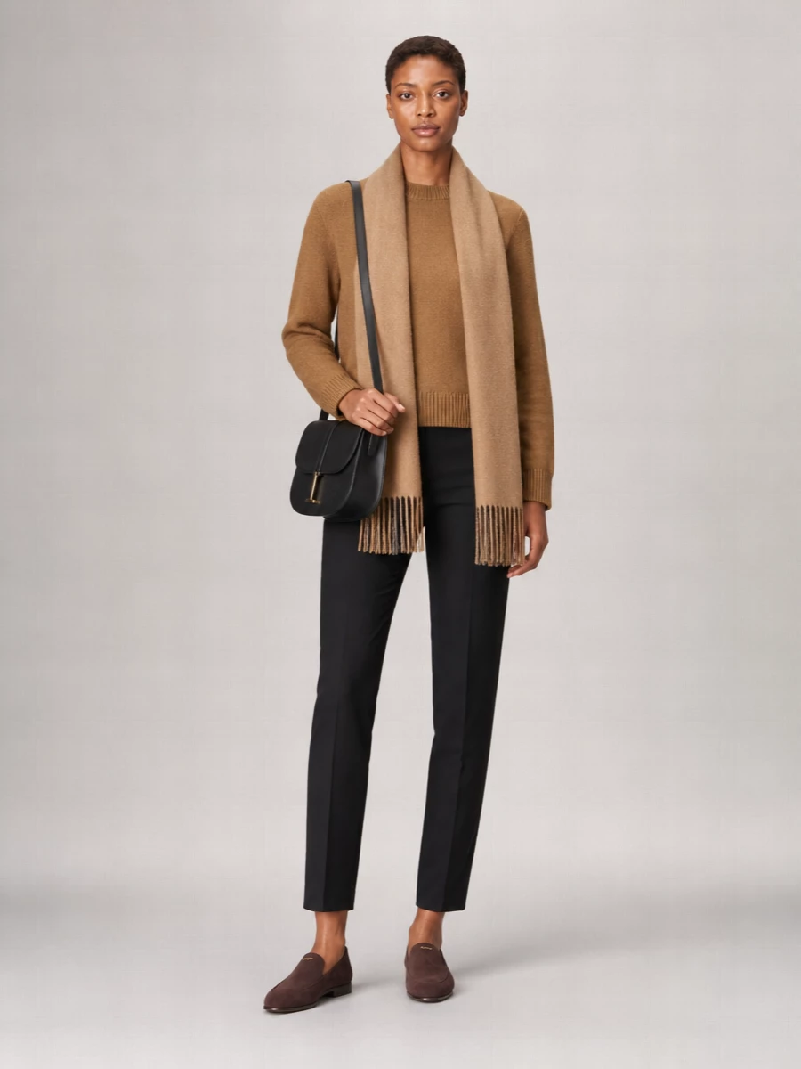 Tom Ford Cashmere Silk Ribbed Cropped Sweatshirt