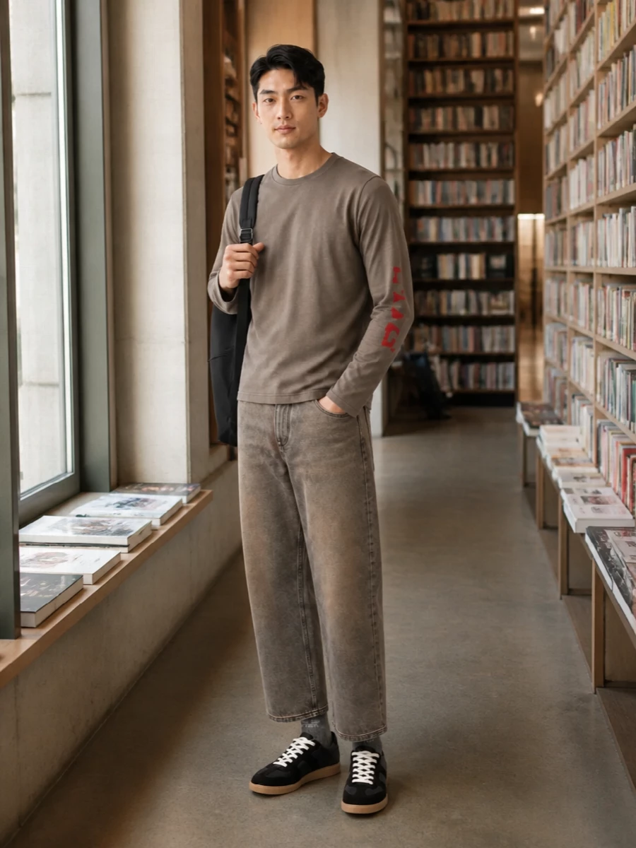Junya taupe tee fendi taupe jeans outfit