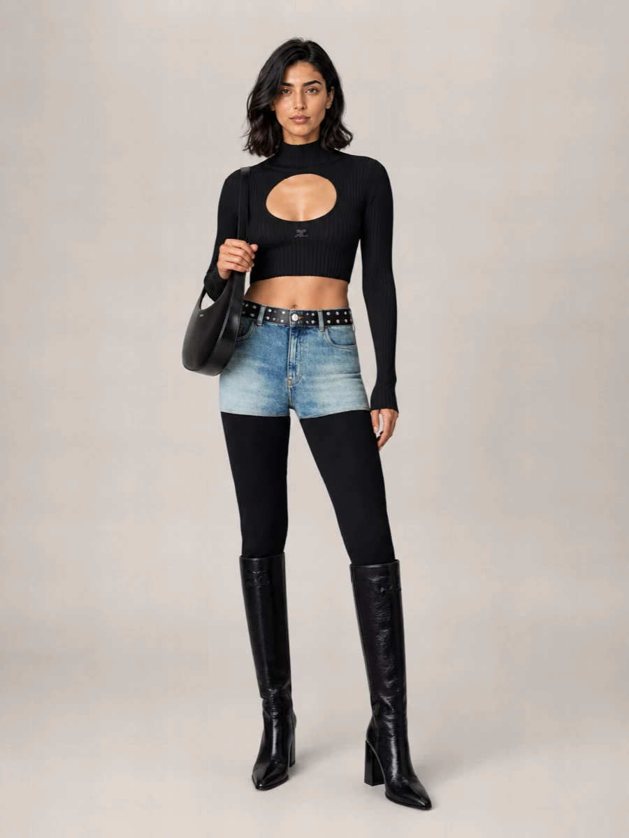 Coperni Ribbed Two-Tone Leggings