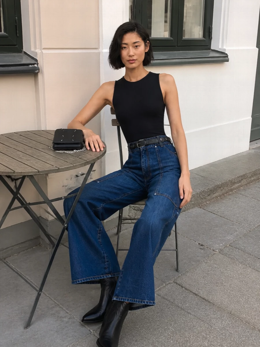 Stella cargo jeans margiela bodysuit outfit