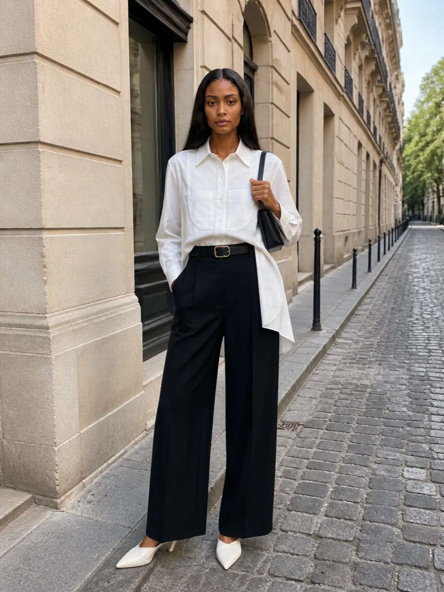 Jw anderson shirt jil sander black wide leg trousers
