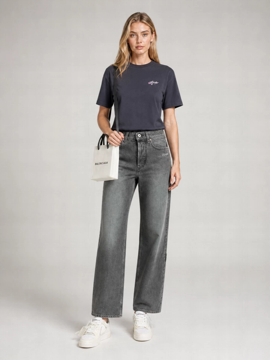 Off-White Cotton Regular-Fit T-Shirt