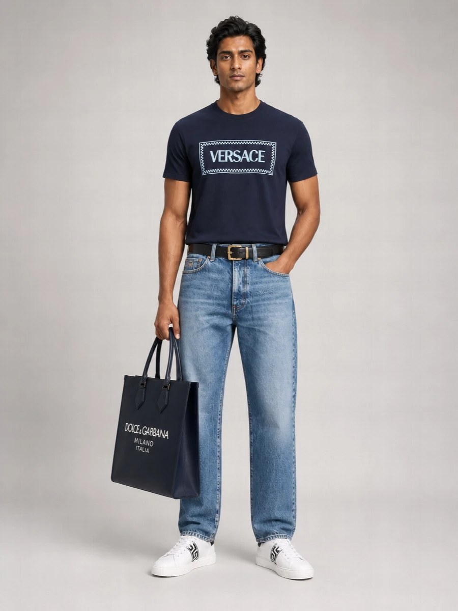 Versace Ribbed Cotton T-Shirt