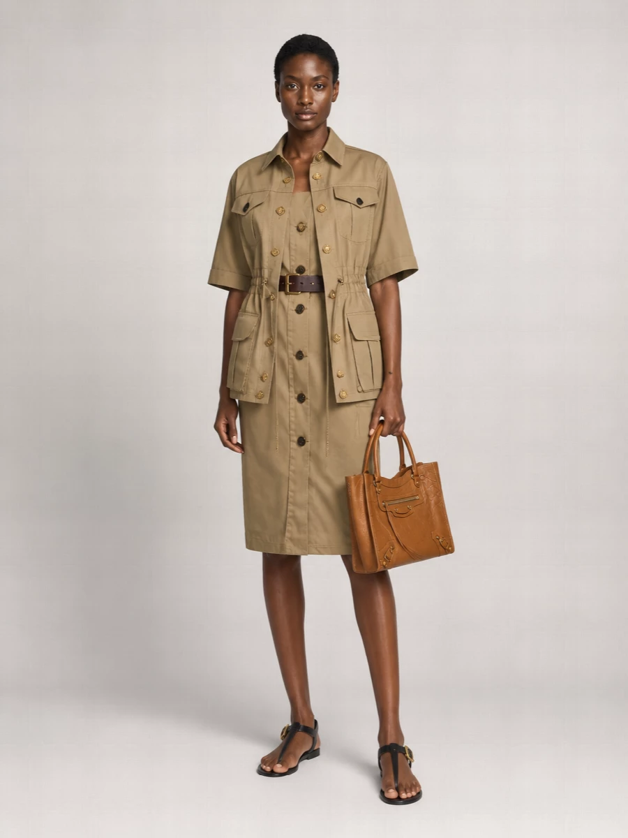Balmain Cotton Gabardine Mini Dress