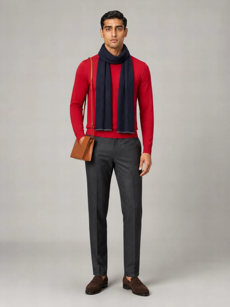 John Smedley Merino Wool Long Sleeve Crewneck Pullover