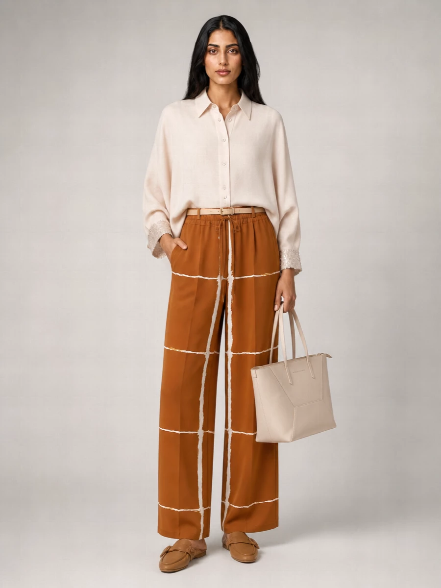 Kiton Silk Wide-Leg Trousers