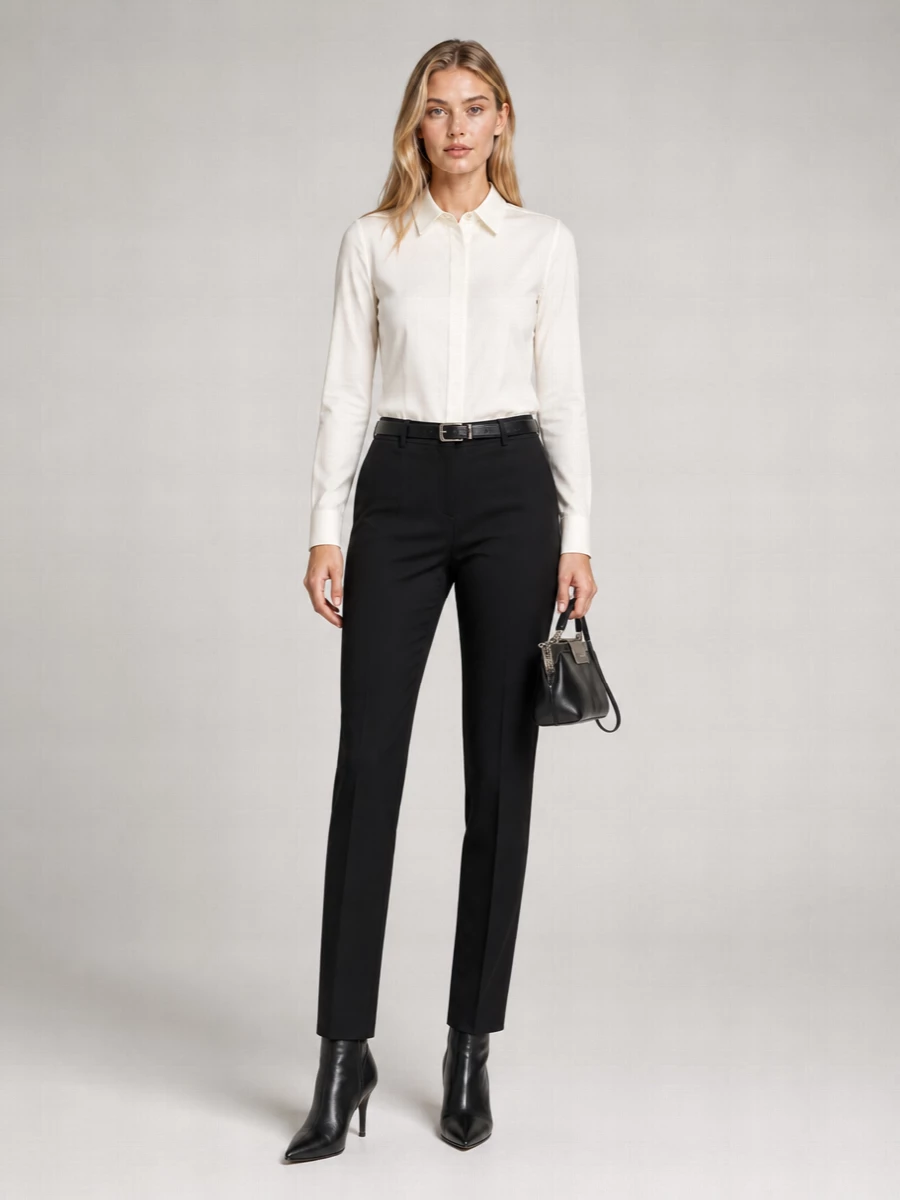 Max Mara Wool Straight-Leg Tailored Trousers