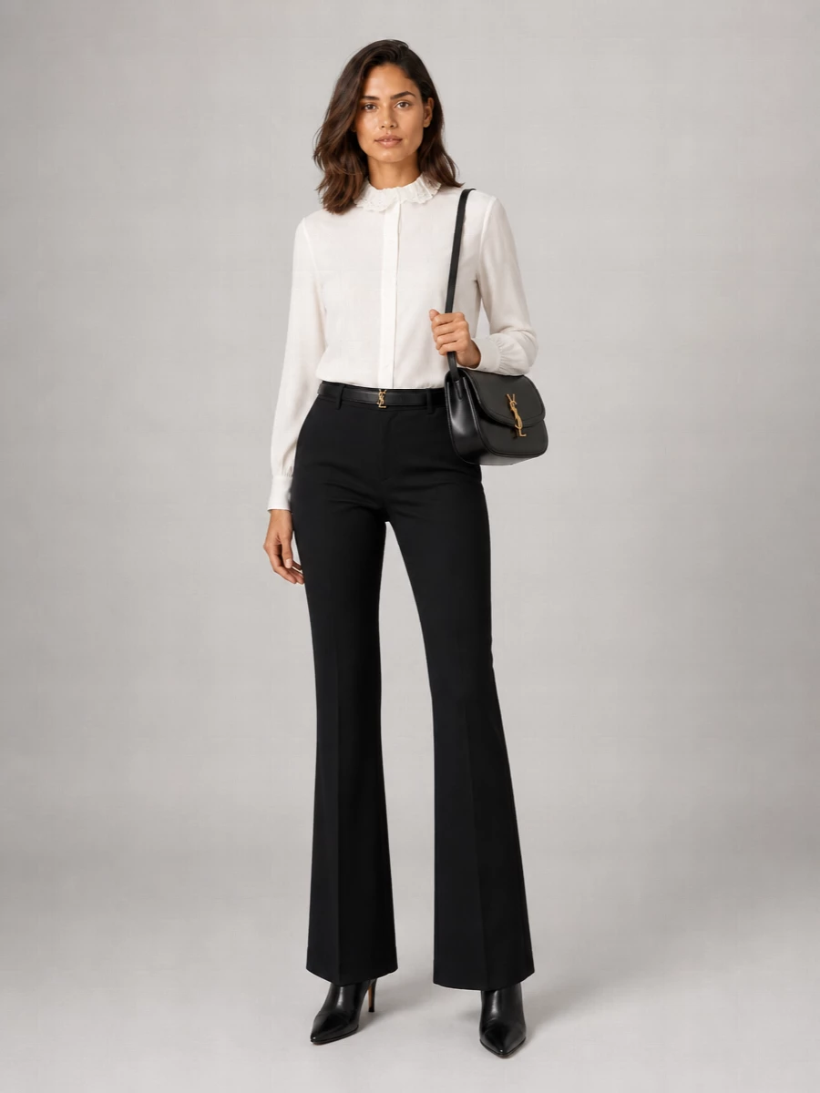 Saint Laurent Cashmere Straight-Leg Suit Trousers