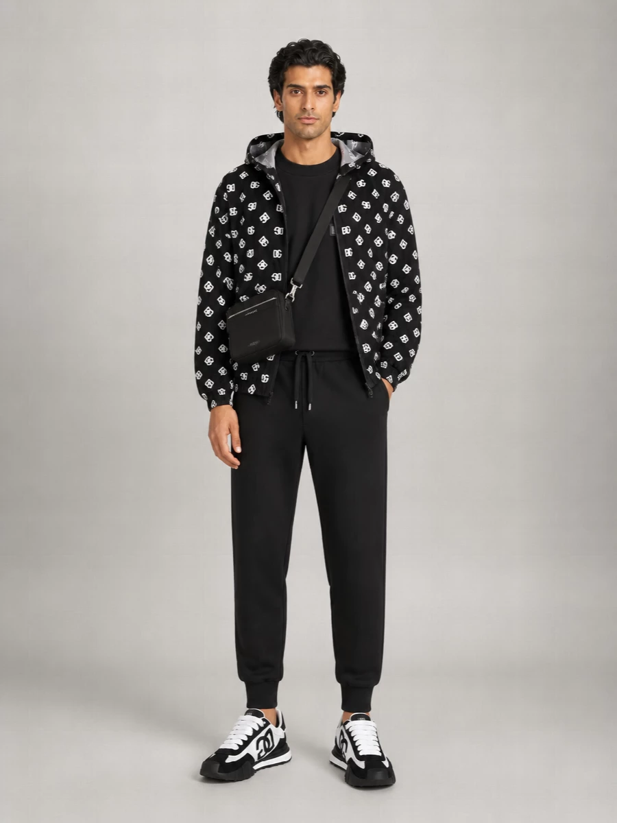 Dolce&Gabbana Logo Print Hooded Jacket
