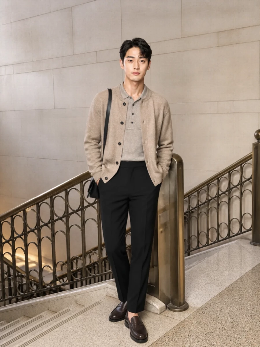 Jacquemus cardigan black tailored trousers