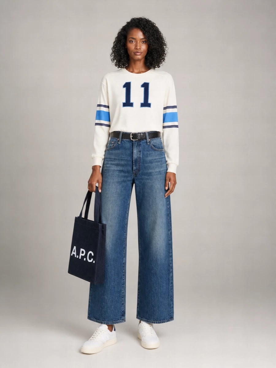 Mother Denim Low-Rise Wide-Leg Cropped Jeans