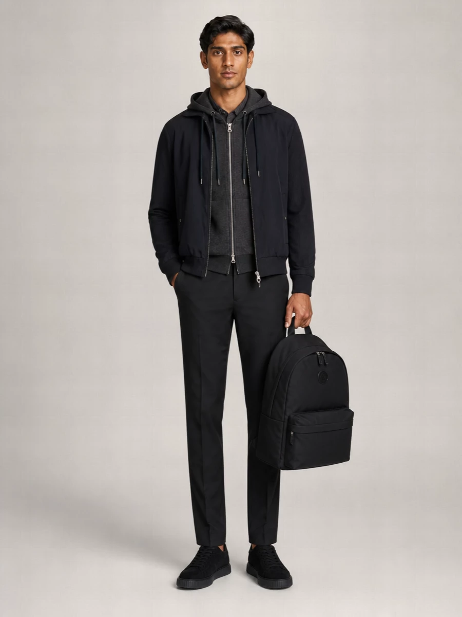 Herno Hooded Drawstring Jackets With Ribbed Finish