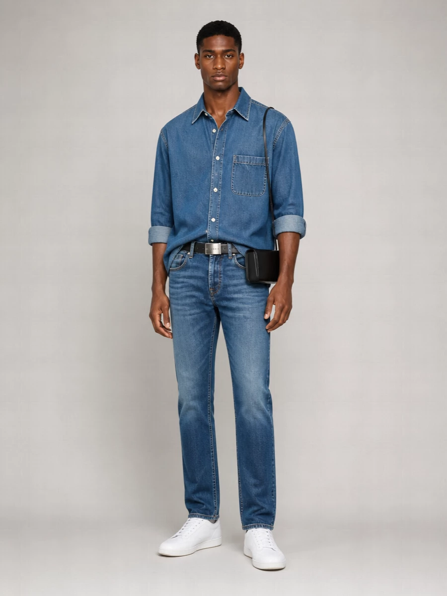 7 For All Mankind Stretch Denim Tapered Jeans