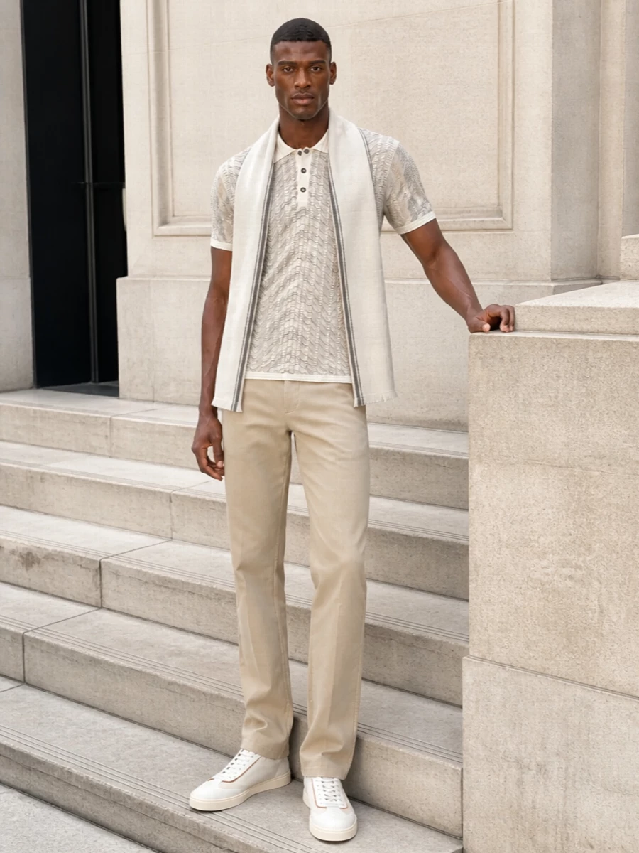Missoni knit polo prada trousers brunello sneakers