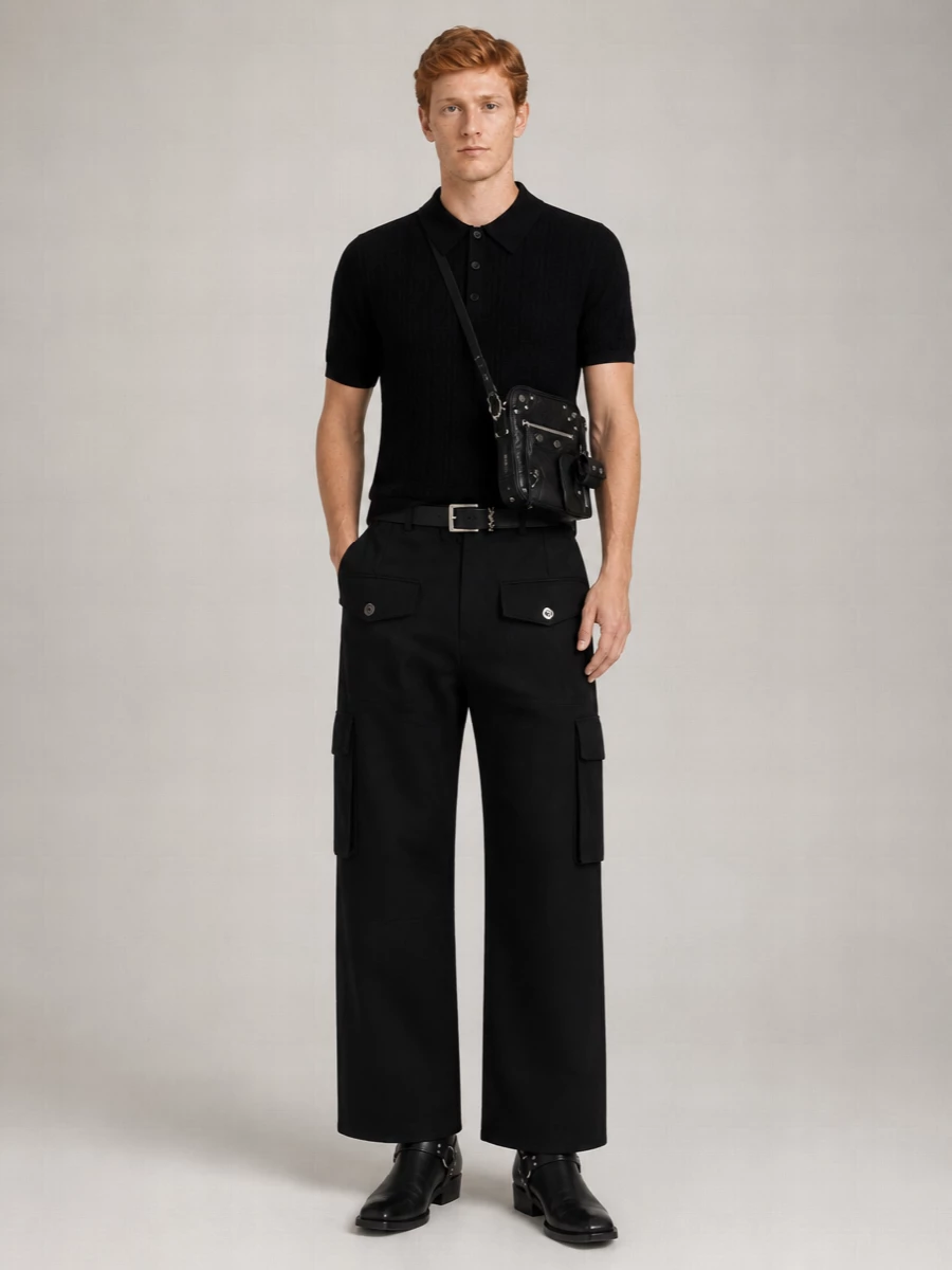 Balmain Regular-Fit Cotton Wide-Leg Cargo Trousers