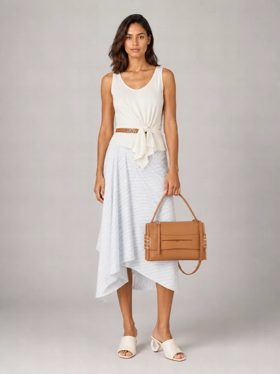 Jw Anderson Striped Draped Asymmetric Skirt