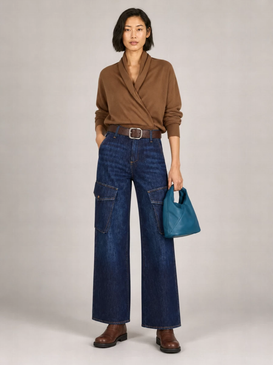 7 For All Mankind Denim Wide-Leg Trousers