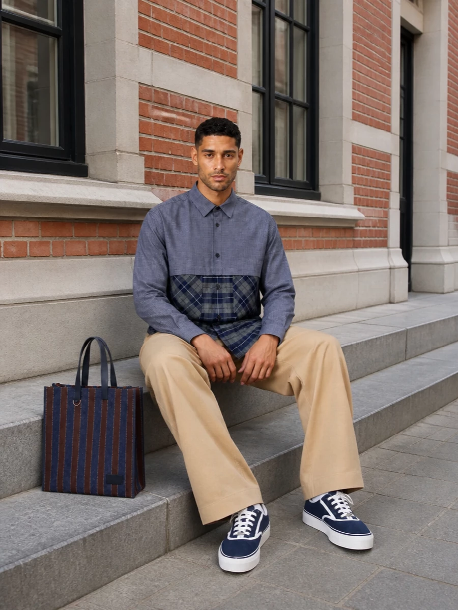 Comme des garcons shirt wide chinos fendi tote