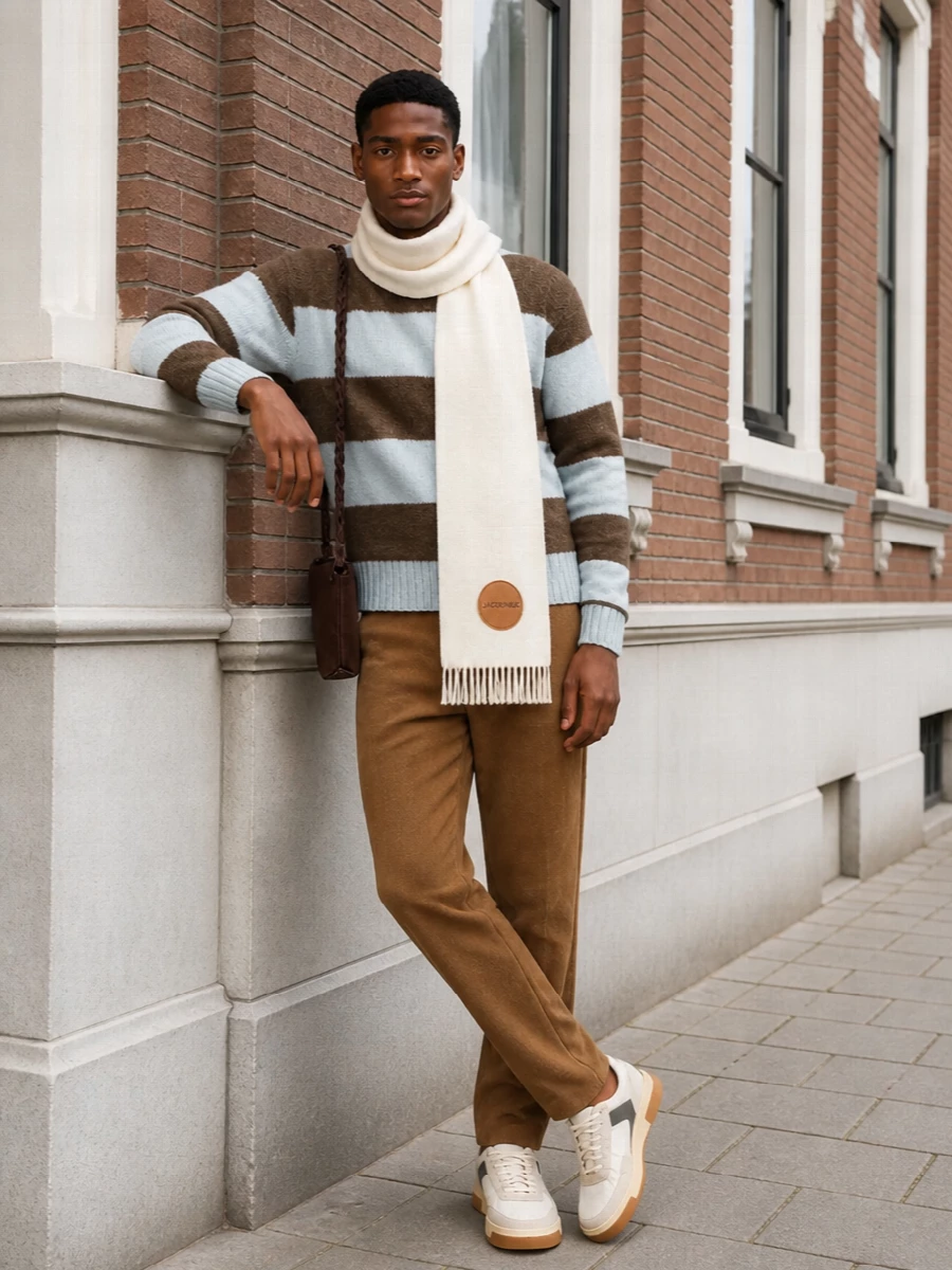 Closed striped sweater pt torino camel trousers