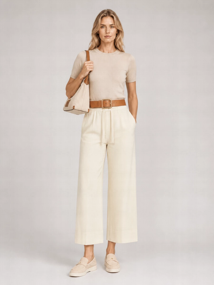 S Max Mara Cotton Wide-Leg Trousers