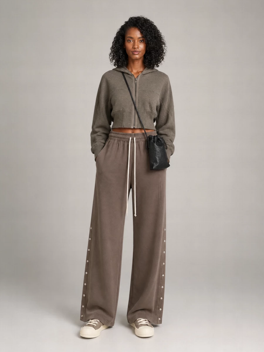 Rick Owens Drkshdw Ribbed Cropped Hooded Zip Hoodie