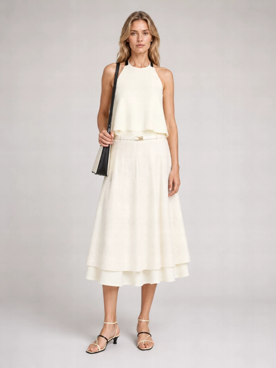 Jil Sander Medium Canvas And Leather Shoulder Bag