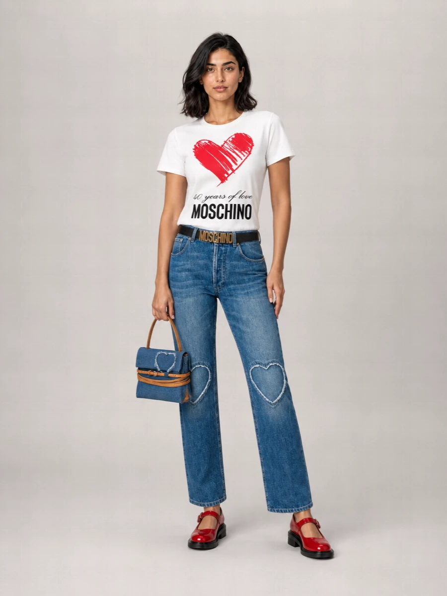 Moschino "Love Anniversary" Crew Neck T-Shirt