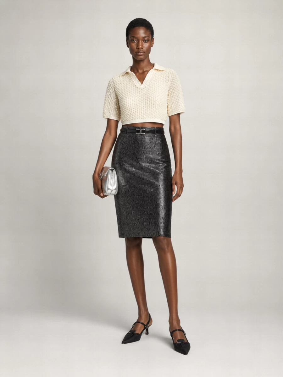 Giuseppe Di Morabito Embellished Viscose Pencil Skirt