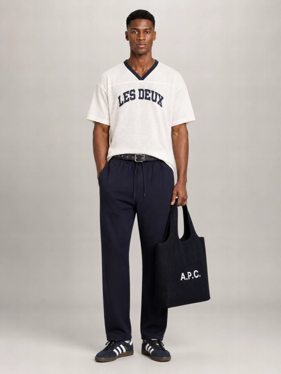 Les Deux Linen Cotton Straight Leg Trousers