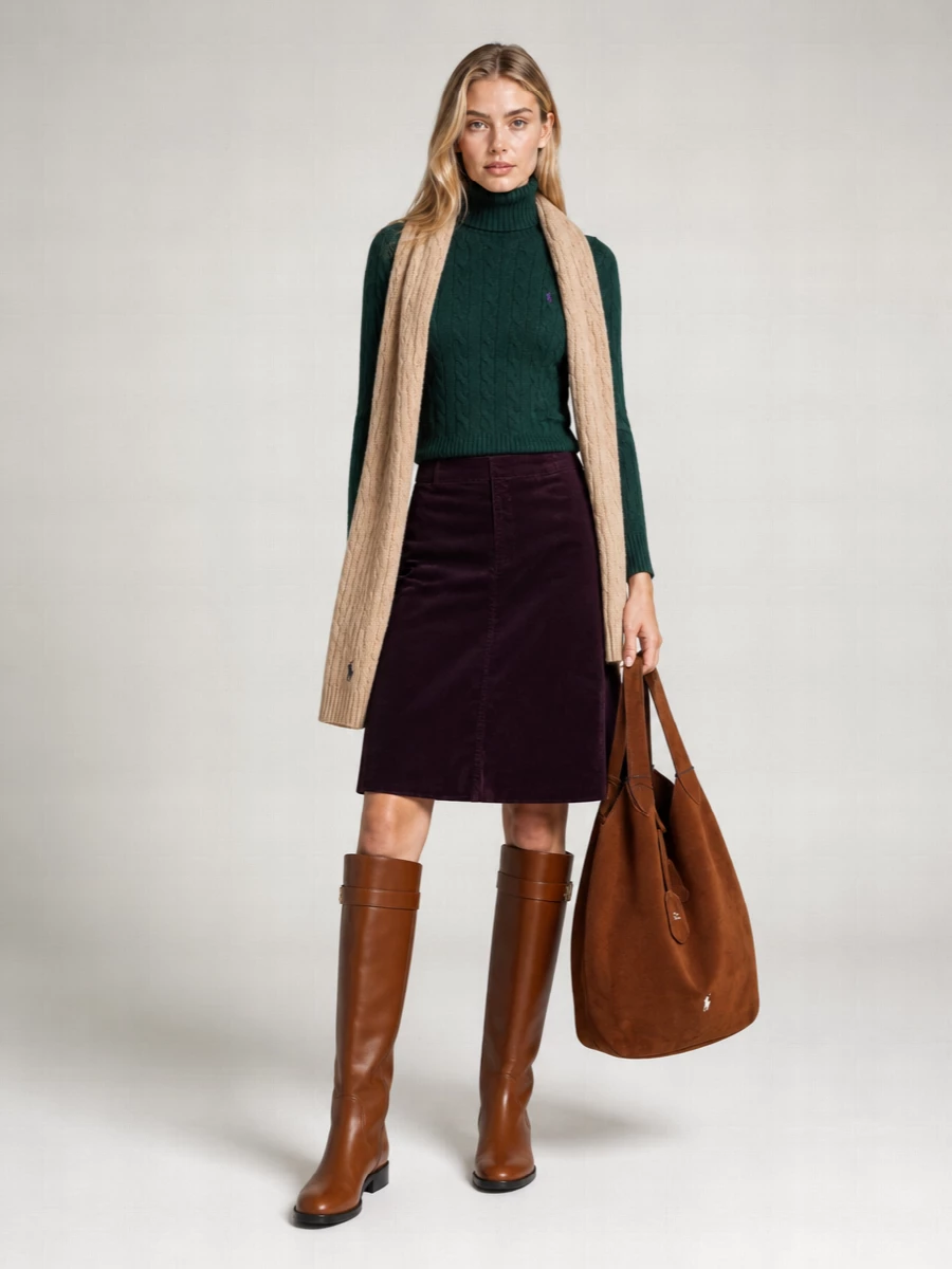 Ralph Lauren Wool Cashmere High Neck Long Sleeve Sweatshirt