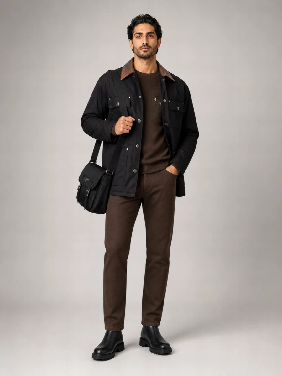 Prada down padded canvas single breasted coat