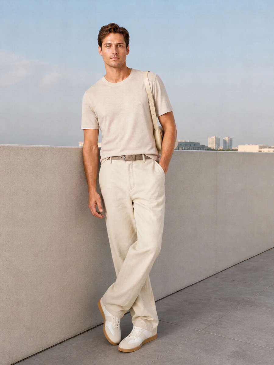Isabel marant tee jacquemus sand trousers