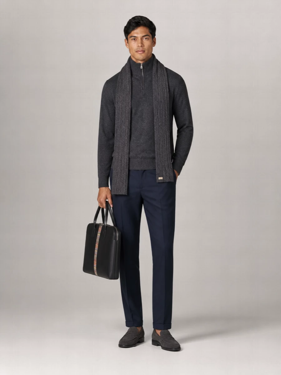 Paul Smith Striped Collar Half Zip Sweater