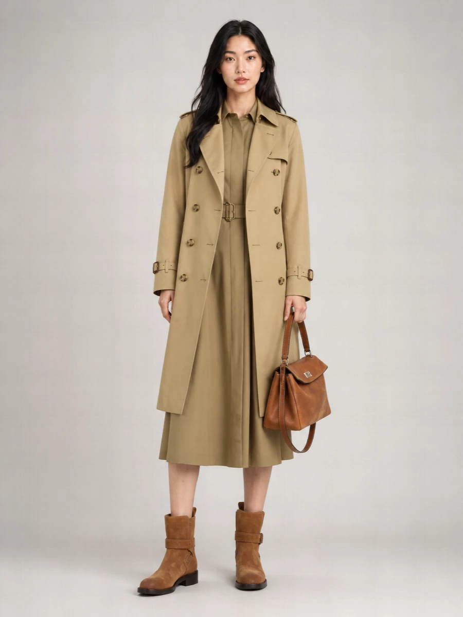 Burberry Cotton Short Double-Breasted Trench Coat