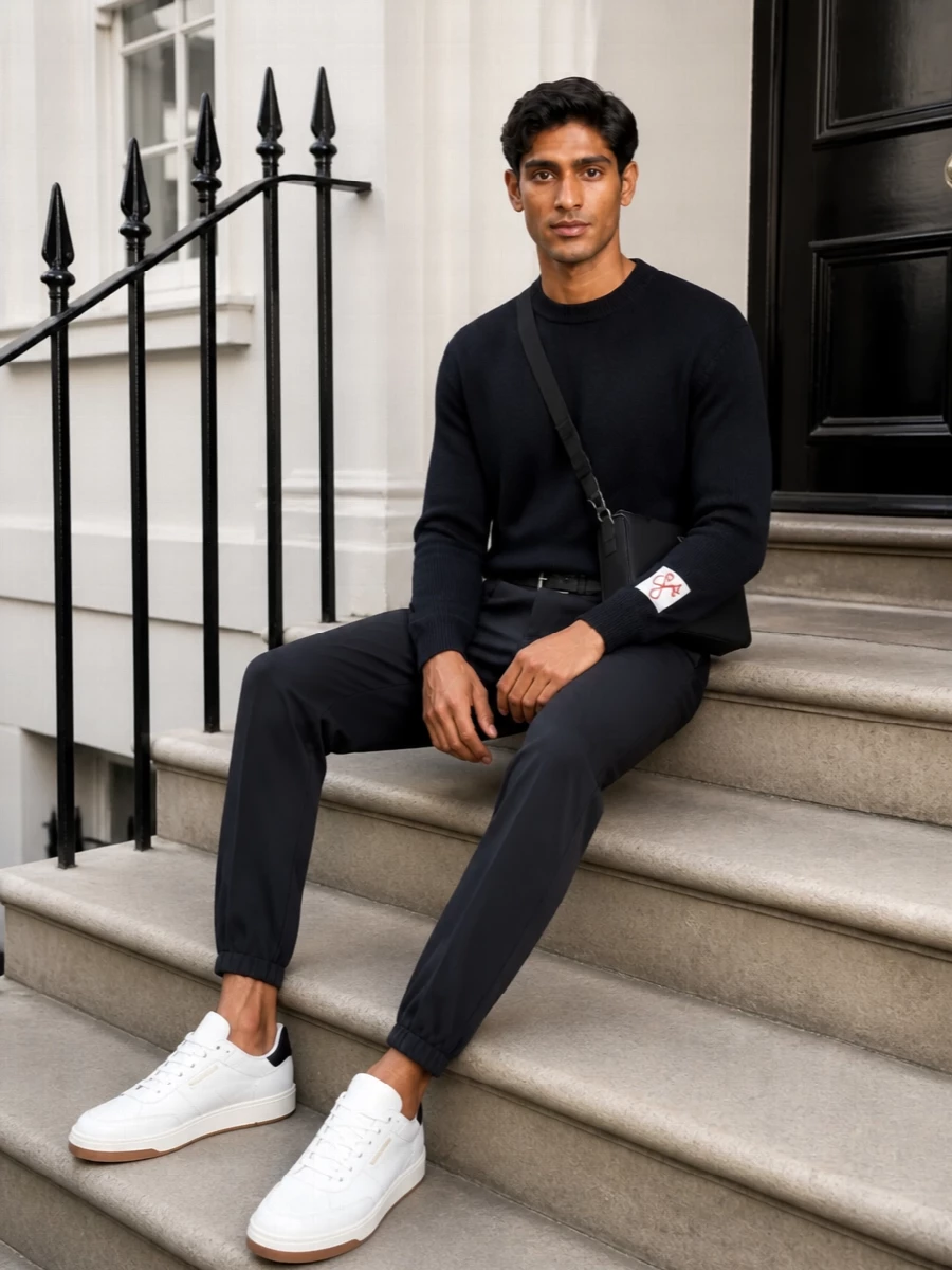 Golden goose navy sweater zegna jogger trousers