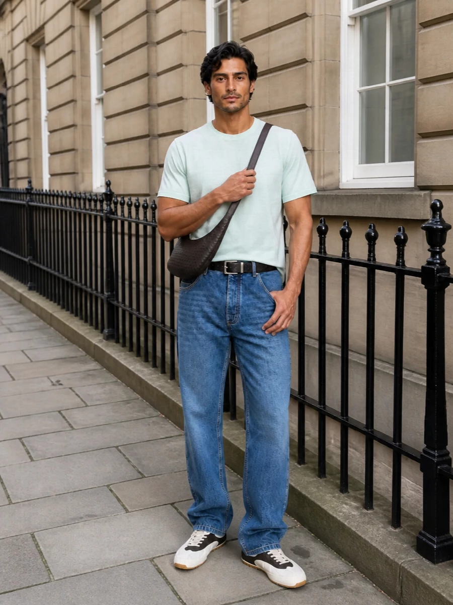Bottega veneta jeans mint tee runner sneakers