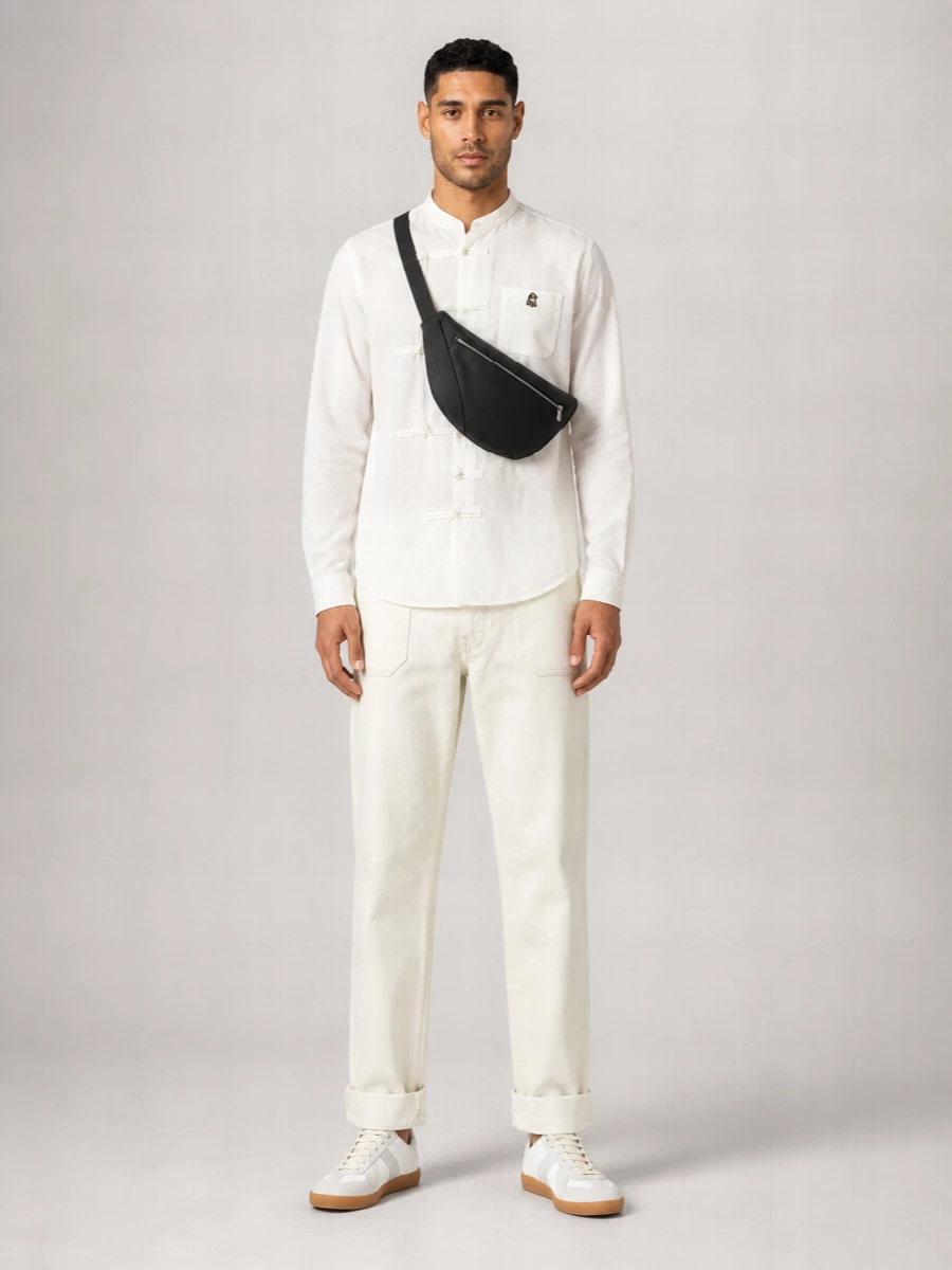 Undercover Cotton Asymmetric Mandarin Collar Shirt