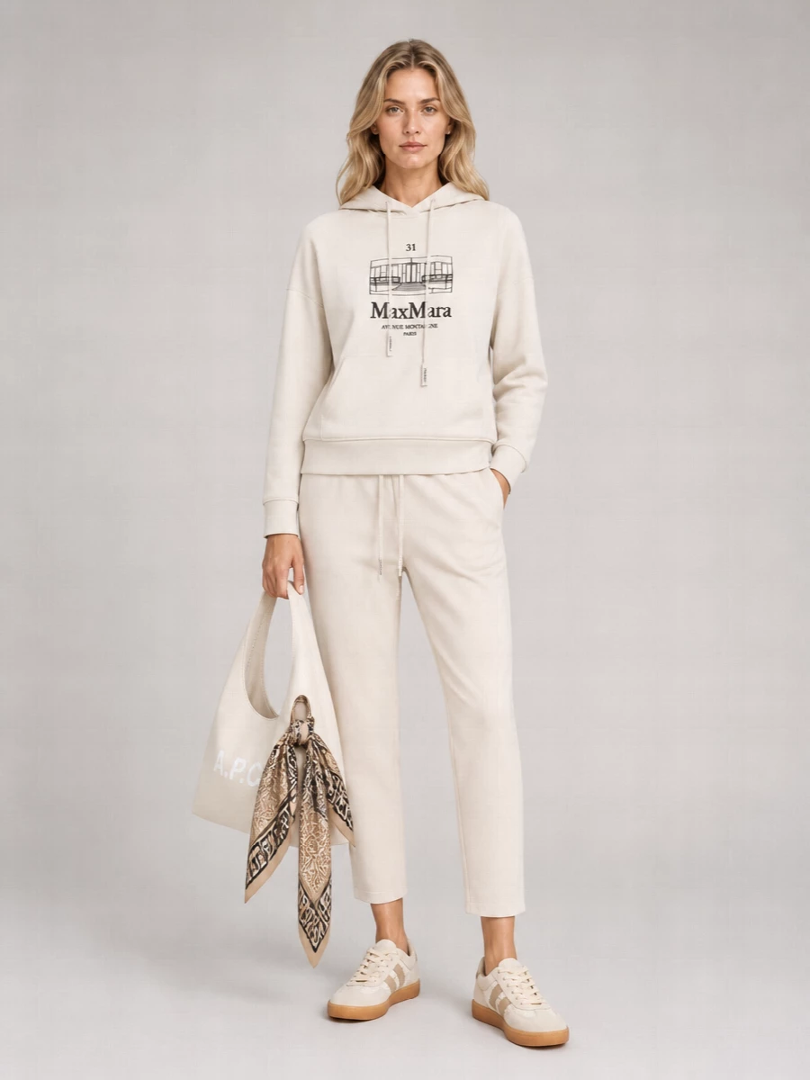 S Max Mara Ribbed Trim Hoodie