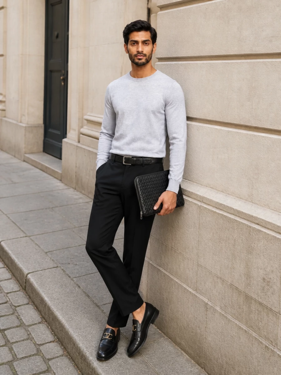 Zegna trousers penny loafers office outfit