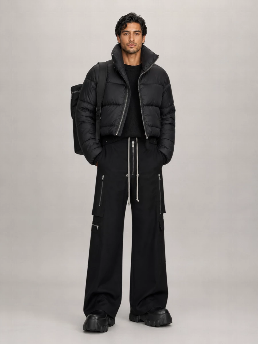 Rick Owens Down Cropped High-Neck Puffer Jacket